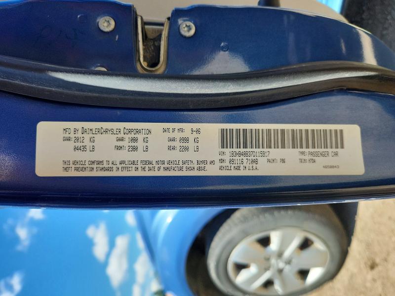 55729296 :رقم المزاد ، 1B3HB48B37D115917 vin ، 2007 Dodge Caliber مزاد بيع