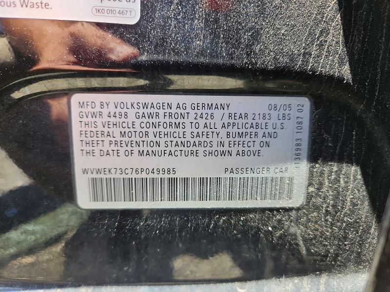 Продаж на аукціоні авто 2006 Volkswagen Passat, vin: WVWEK73C76P049985, номер лоту: 57777776