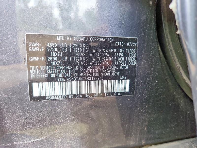 56410076 :رقم المزاد ، 4S4BTANC5R3132915 vin ، 2024 Subaru Outback مزاد بيع