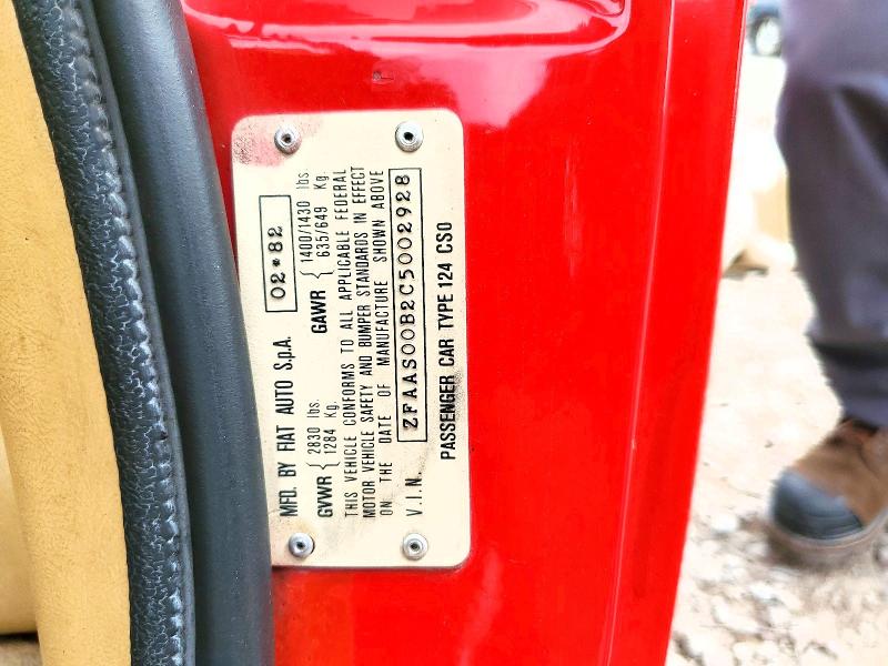 1982 Fiat 124 მანქანა იყიდება აუქციონზე, vin: ZFAAS00B2C5002928, აუქციონის ნომერი: 56235996