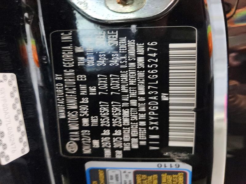 Продаж на аукціоні авто 2020 Kia Sorento, vin: 5XYPGDA37LG652476, номер лоту: 58018436