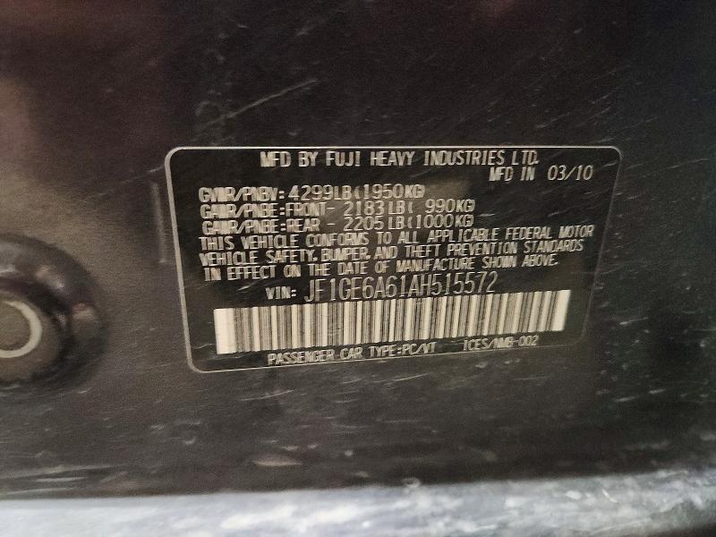57940656 :رقم المزاد ، JF1GE6A61AH515572 vin ، 2010 Subaru Impreza مزاد بيع
