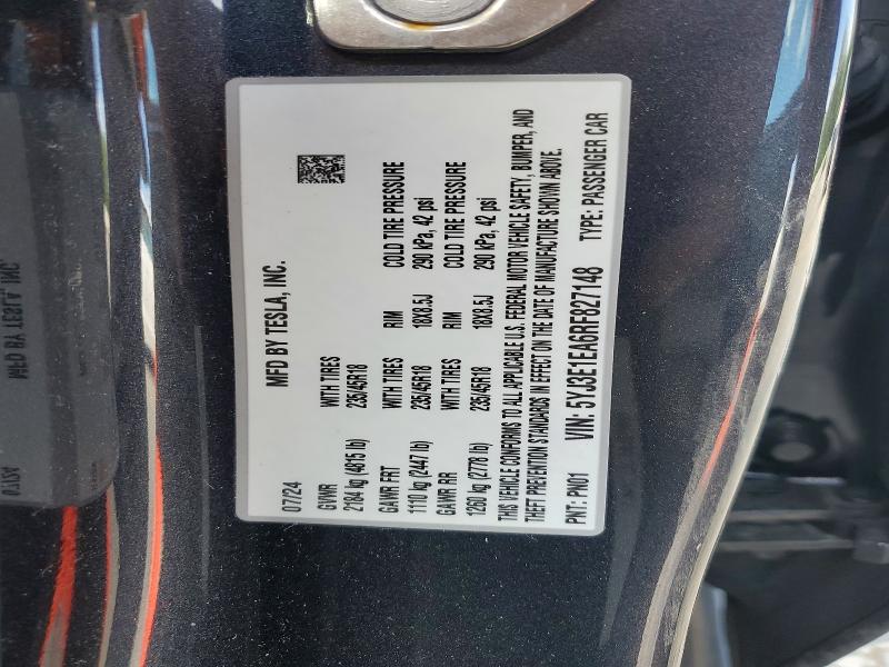 Aukcja sprzedaży 2024 Tesla Model 3, vin: 5YJ3E1EA6RF827148, numer aukcji: 58440496