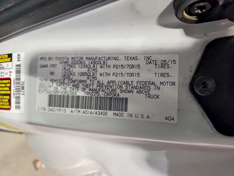 55682666 :رقم المزاد ، 5TFTX4CN5FX062369 vin ، 2015 Toyota Tacoma مزاد بيع