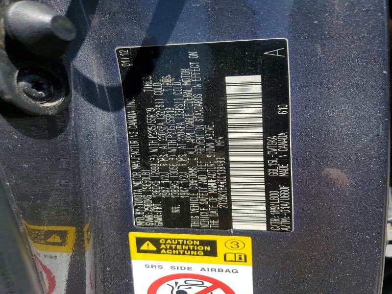 56335306 :رقم المزاد ، 2T2BK1BA4CC138483 vin ، 2012 Lexus Rx مزاد بيع