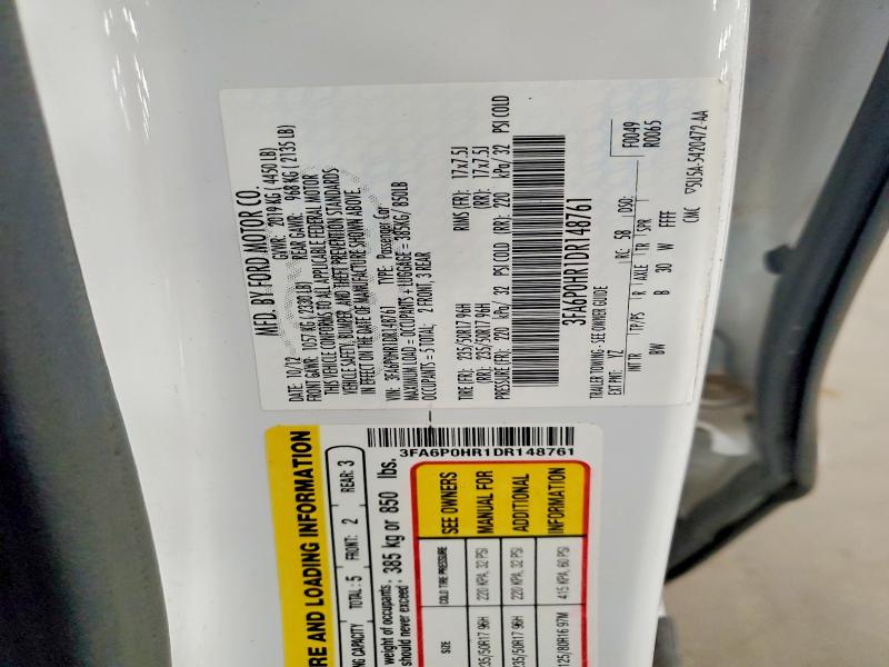 55586396 :رقم المزاد ، 3FA6P0HR1DR148761 vin ، 2013 Ford Fusion مزاد بيع