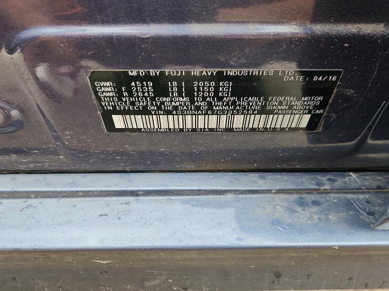 2016 Subaru Legacy მანქანა იყიდება აუქციონზე, vin: 4S3BNAF67G3052584, აუქციონის ნომერი: 58482996