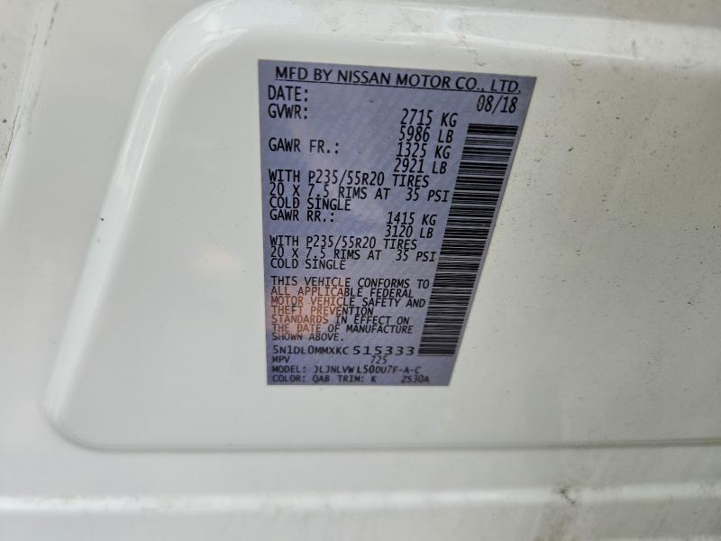 Aukcja sprzedaży 2019 Infiniti Qx60, vin: 5N1DL0MMXKC515333, numer aukcji: 58376506