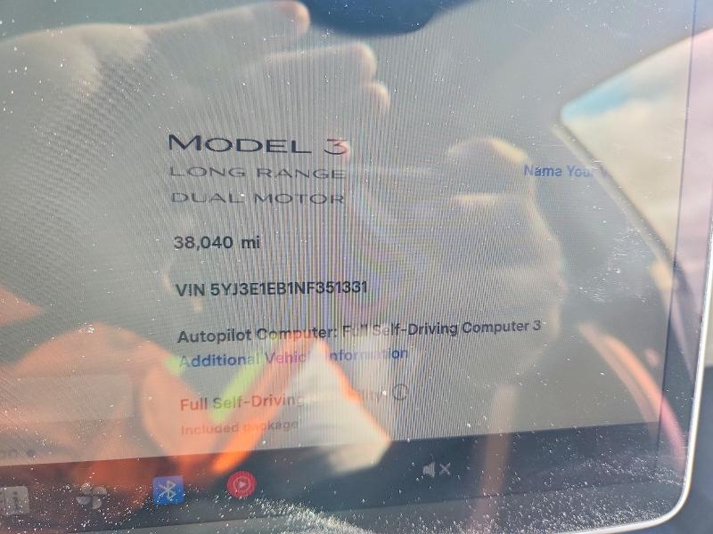 Aukcja sprzedaży 2022 Tesla Model 3, vin: 5YJ3E1EB1NF351331, numer aukcji: 57378236