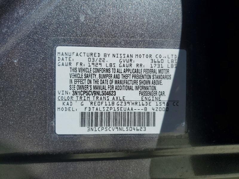 Продаж на аукціоні авто 2022 Nissan Kicks, vin: 3N1CP5CV9NL504623, номер лоту: 55471876