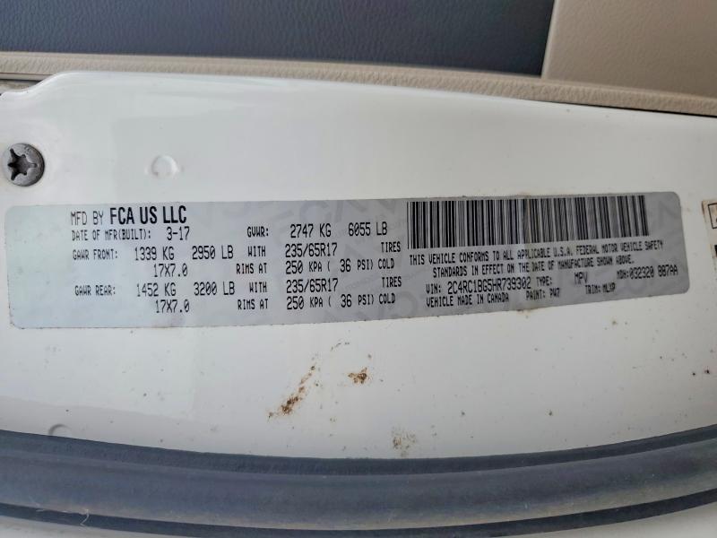 Продажа на аукционе авто 2017 Chrysler Pacifica, vin: 2C4RC1BG5HR739302, номер лота: 58742636