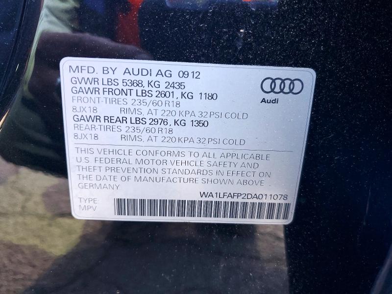 Продаж на аукціоні авто 2013 Audi Q5, vin: WA1LFAFP2DA011078, номер лоту: 55981566