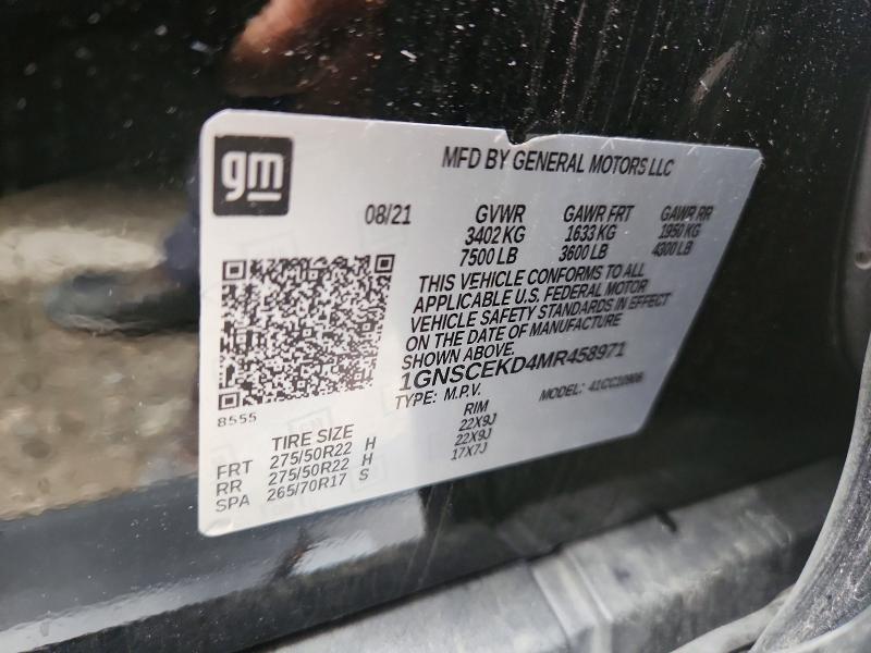 Aukcja sprzedaży 2021 Chevrolet Suburban, vin: 1GNSCEKD4MR458971, numer aukcji: 58866686