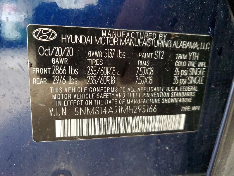 Продаж на аукціоні авто 2021 Hyundai Santa Fe, vin: 5NMS14AJ1MH295166, номер лоту: 58477766