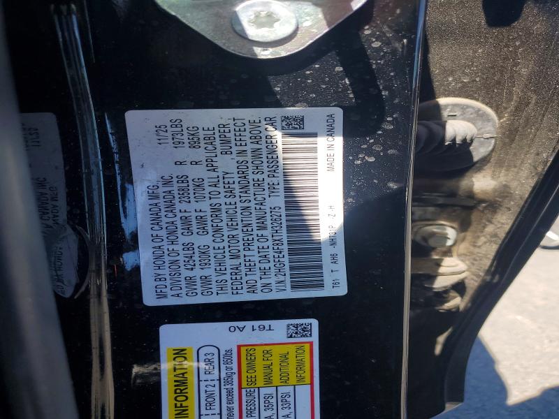 Продажа на аукционе авто 2026 Honda Civic, vin: 2HGFE4F8XTH326275, номер лота: 58921796