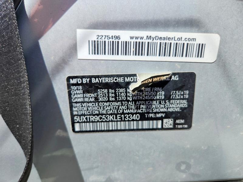 Продажа на аукционе авто 2019 Bmw X3, vin: 5UXTR9C53KLE13340, номер лота: 57562306