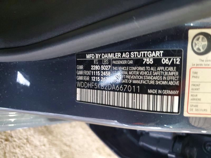 2013 Mercedes-benz E მანქანა იყიდება აუქციონზე, vin: WDDHF5KB2DA667011, აუქციონის ნომერი: 57259706