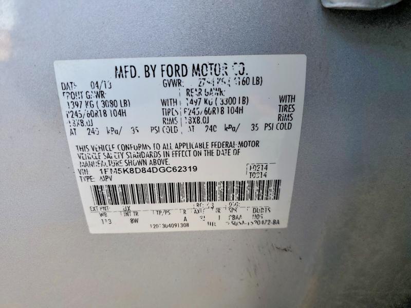58826096 :رقم المزاد ، 1FM5K8D84DGC62319 vin ، 2013 Ford Explorer مزاد بيع