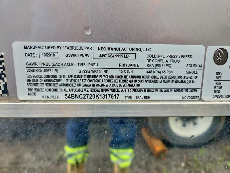 2019 Neo Manufacturing Neo Manufacturing მანქანა იყიდება აუქციონზე, vin: 54BNC2720K1317617, აუქციონის ნომერი: 57226936