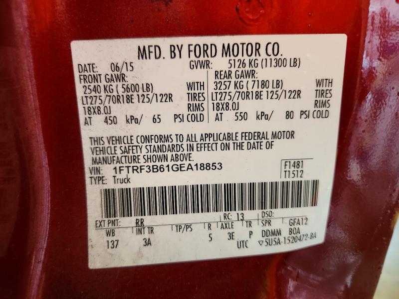 Продаж на аукціоні авто 2016 Ford F350, vin: 1FTRF3B61GEA18853, номер лоту: 55948406