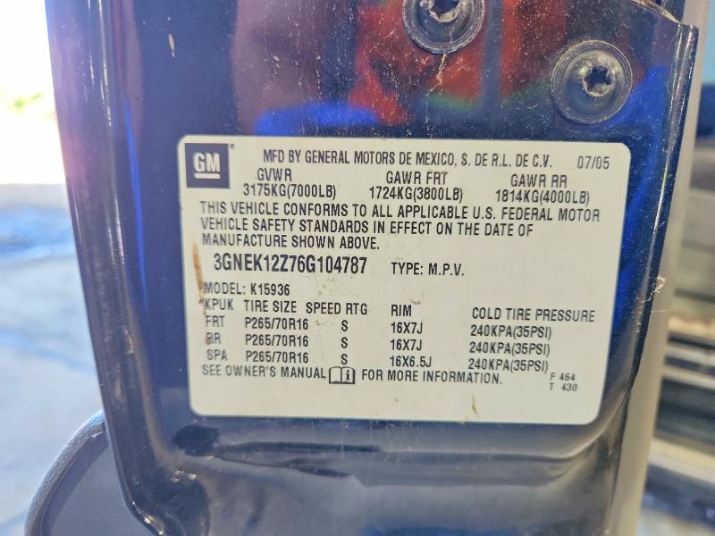 2006 Chevrolet Avalanche მანქანა იყიდება აუქციონზე, vin: 3GNEK12Z76G104787, აუქციონის ნომერი: 58453136