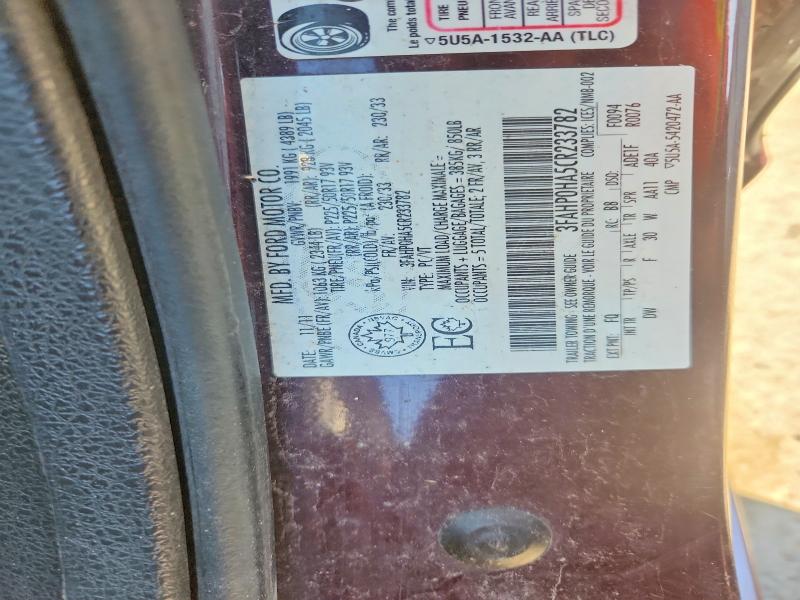 Aukcja sprzedaży 2012 Ford Fusion, vin: 3FAHP0HA5CR233782, numer aukcji: 57426436