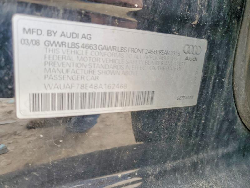 Продажа на аукционе авто 2008 Audi A4, vin: WAUAF78E48A162468, номер лота: 56863666
