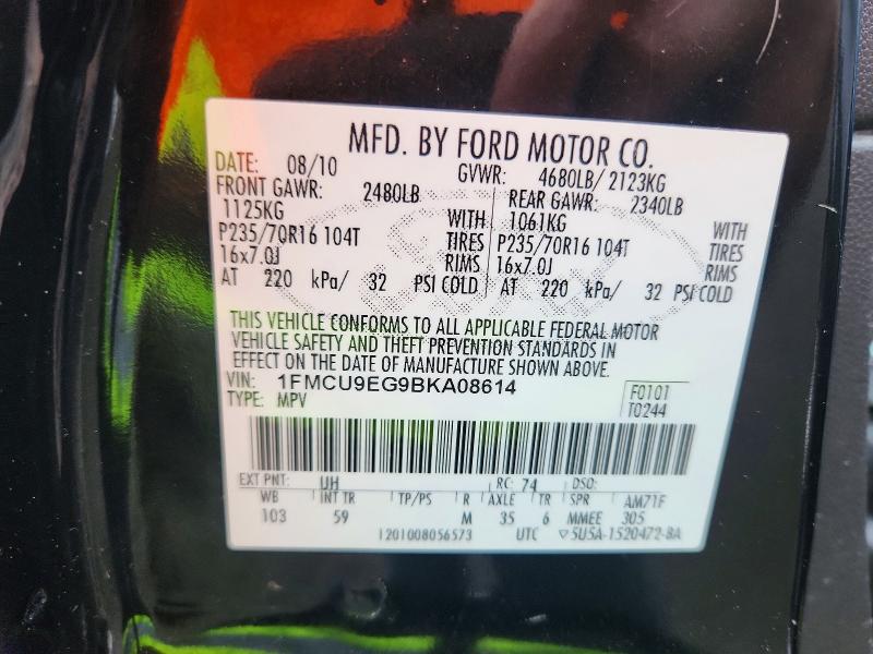 Продажа на аукционе авто 2011 Ford Escape, vin: 1FMCU9EG9BKA08614, номер лота: 56036826