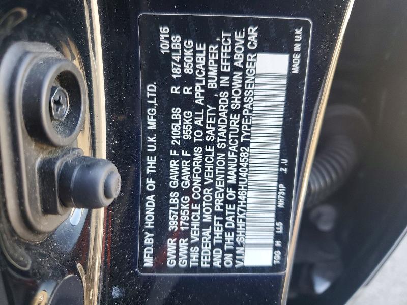 Продажа на аукционе авто 2017 Honda Civic, vin: SHHFK7H46HU404582, номер лота: 57685156