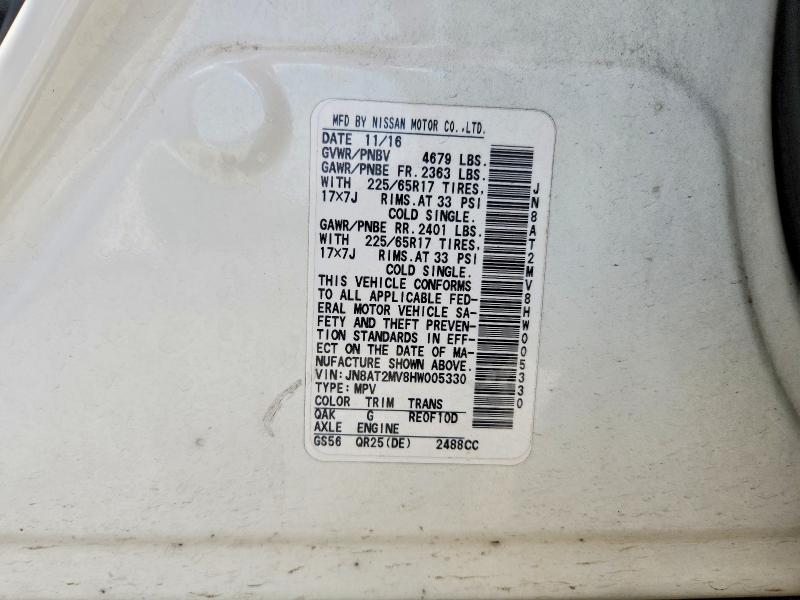 Продаж на аукціоні авто 2017 Nissan Rogue, vin: JN8AT2MV8HW005330, номер лоту: 57356336