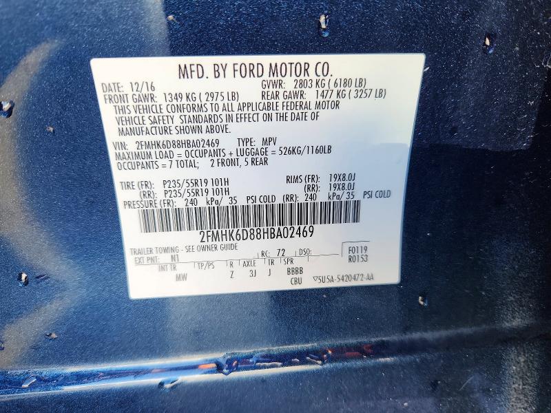 Aukcja sprzedaży 2017 Ford Flex, vin: 2FMHK6D88HBA02469, numer aukcji: 57238136