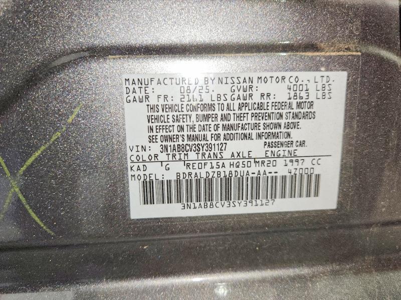 58273836 :رقم المزاد ، 3N1AB8CV3SY391127 vin ، 2025 Nissan Sentra مزاد بيع