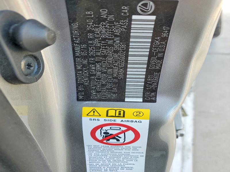Продажа на аукционе авто 2016 Lexus Es, vin: 58ABK1GG5GU021381, номер лота: 58763056