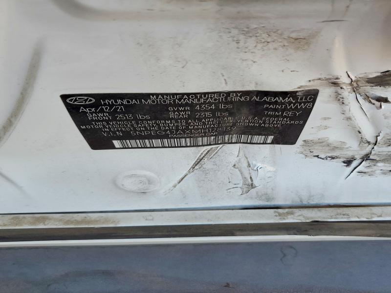 56081586 :رقم المزاد ، 5NPEG4JAXMH128139 vin ، 2021 Hyundai Sonata مزاد بيع