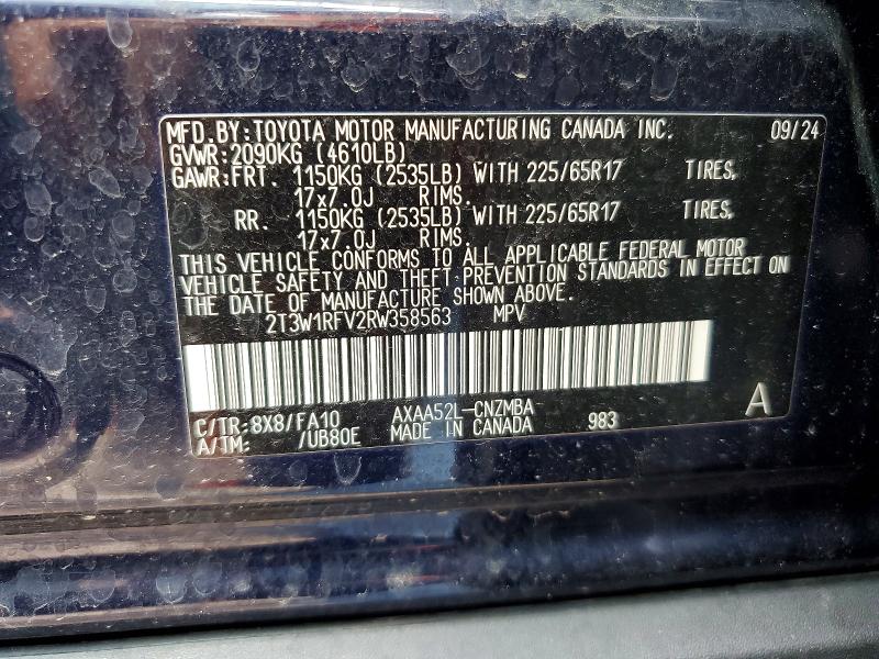 55162306 :رقم المزاد ، 2T3W1RFV2RW358563 vin ، 2024 Toyota Rav4 مزاد بيع
