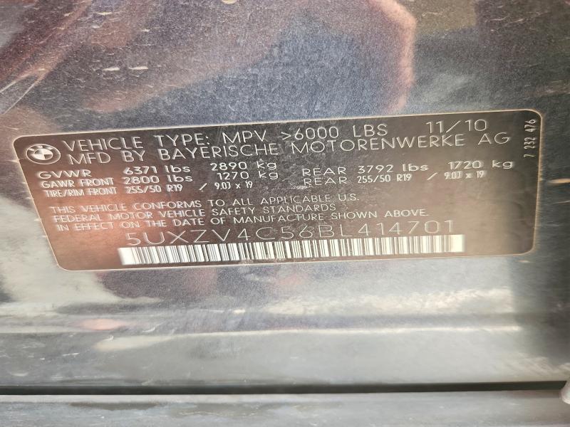 56437646 :رقم المزاد ، 5UXZV4C56BL414701 vin ، 2011 Bmw X5 مزاد بيع