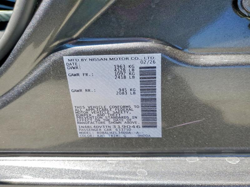 58328516 :رقم المزاد ، 1N4BL4DV3TN319046 vin ، 2026 Nissan Altima مزاد بيع