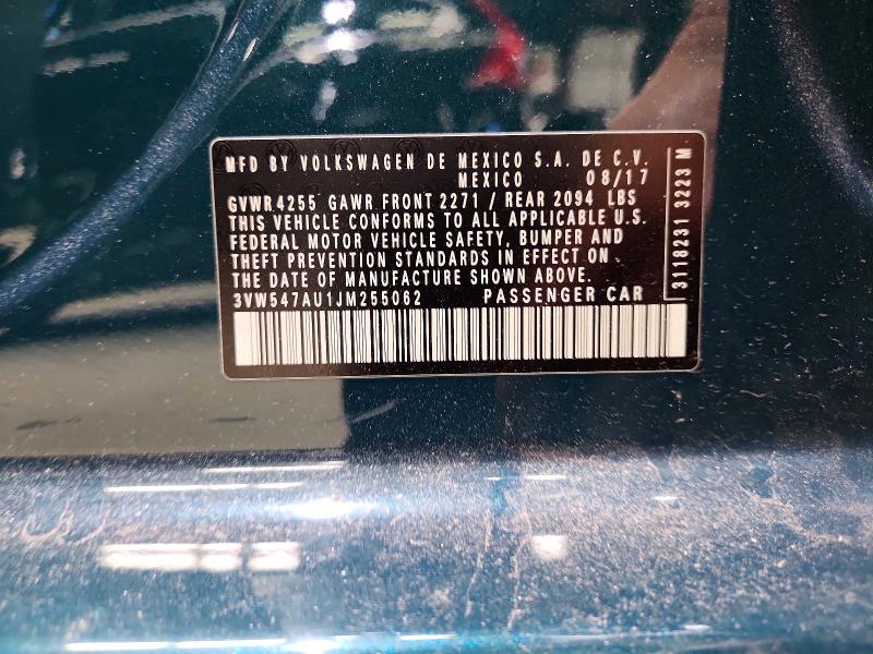 57585006 :رقم المزاد ، 3VW547AU1JM255062 vin ، 2018 Volkswagen Gti مزاد بيع