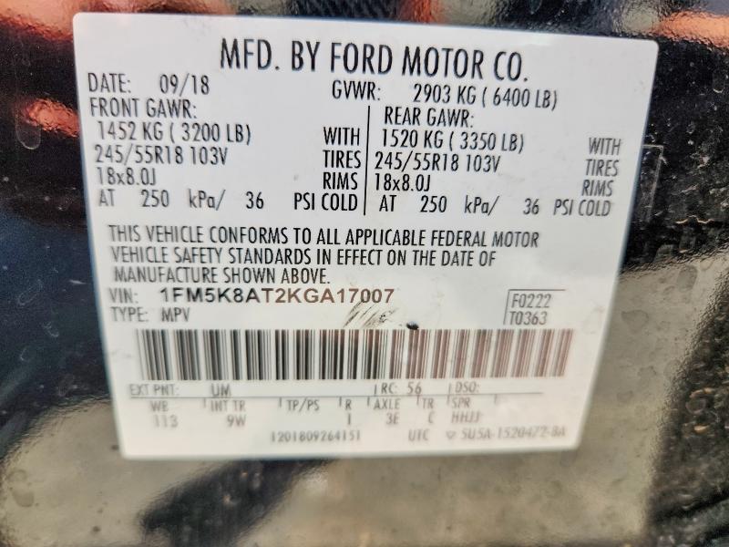 Aukcja sprzedaży 2019 Ford Explorer, vin: 1FM5K8AT2KGA17007, numer aukcji: 59187736