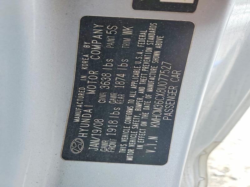Продажа на аукционе авто 2008 Hyundai Accent, vin: KMHCM36CX8U077527, номер лота: 56806356