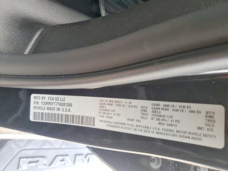 Продаж на аукціоні авто 2026 Ram 1500, vin: 1C6RREFT7TN381369, номер лоту: 55747376