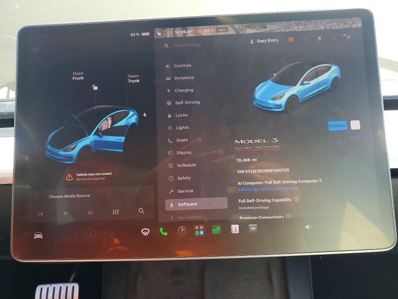 Продажа на аукционе авто 2021 Tesla Model 3, vin: 5YJ3E1EC0MF000725, номер лота: 56673176