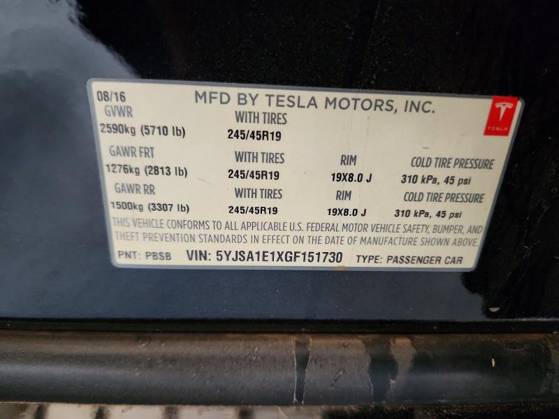 Aukcja sprzedaży 2016 Tesla Model S, vin: 5YJSA1E1XGF151730, numer aukcji: 56180536