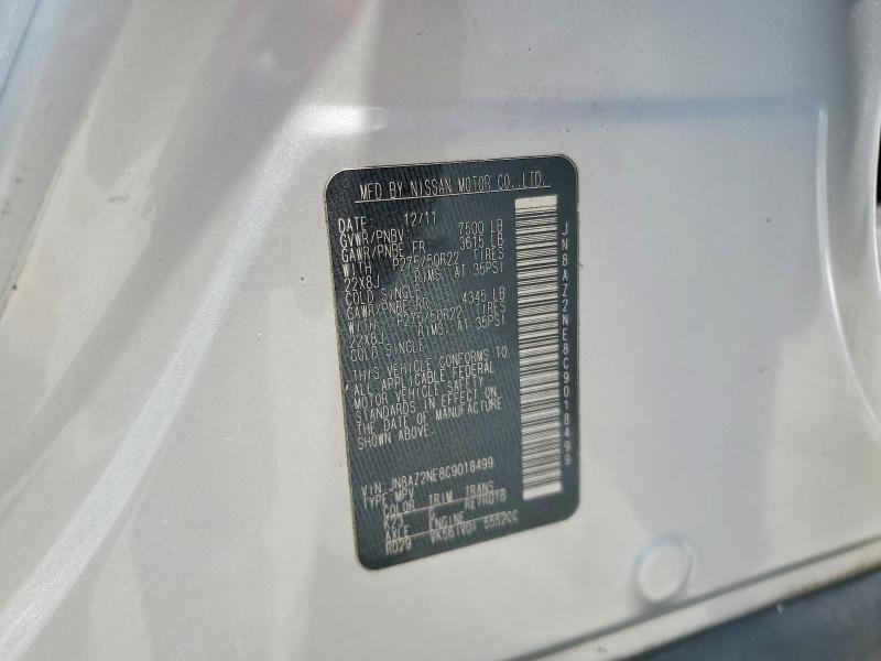 Aukcja sprzedaży 2012 Infiniti Qx56, vin: JN8AZ2NE8C9018499, numer aukcji: 59272216