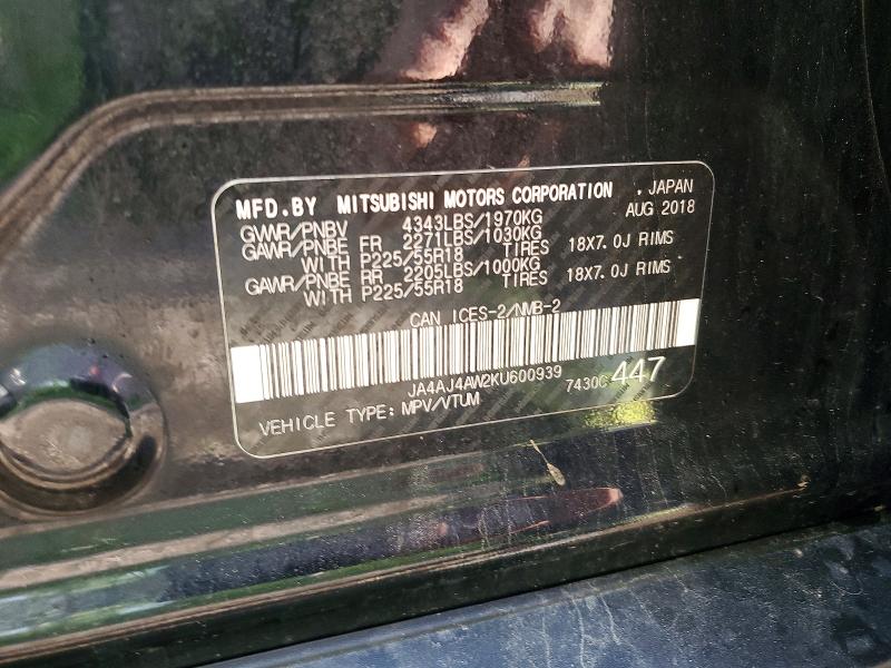 Продажа на аукционе авто 2019 Mitsubishi Rvr, vin: JA4AJ4AW2KU600939, номер лота: 57605156