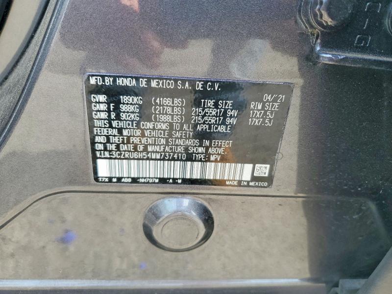 Продаж на аукціоні авто 2021 Honda Hr-v, vin: 3CZRU6H54MM737410, номер лоту: 58886656
