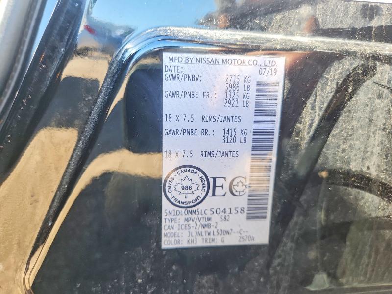 Aukcja sprzedaży 2020 Infiniti Qx60, vin: 5N1DL0MM5LC504158, numer aukcji: 57378826