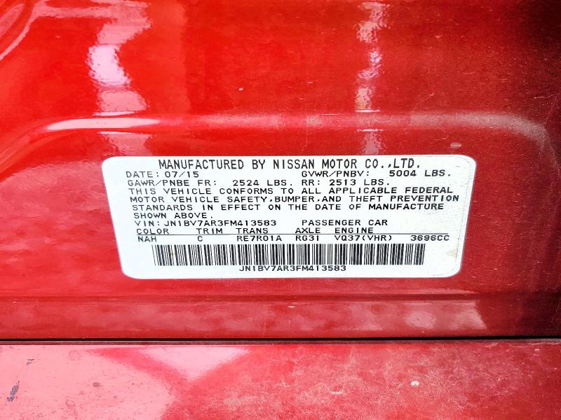 Продаж на аукціоні авто 2015 Infiniti Q50, vin: JN1BV7AR3FM413583, номер лоту: 58440796