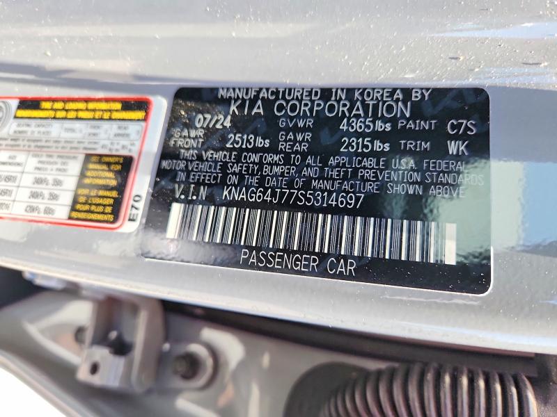 Продаж на аукціоні авто 2025 Kia K5, vin: KNAG64J77S5314697, номер лоту: 57444376