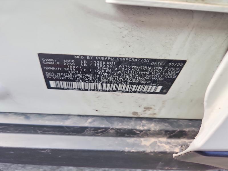 59228946 :رقم المزاد ، 4S4BTAPC1N3248538 vin ، 2022 Subaru Outback مزاد بيع